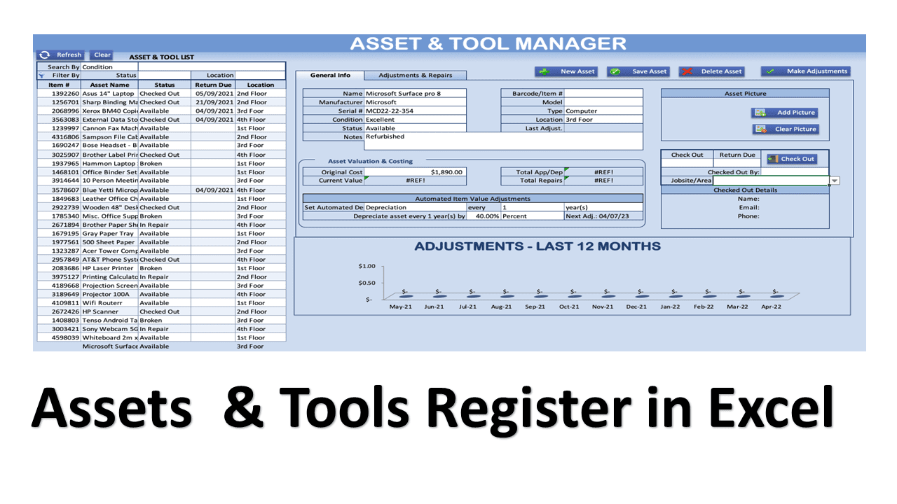assets register template - 2