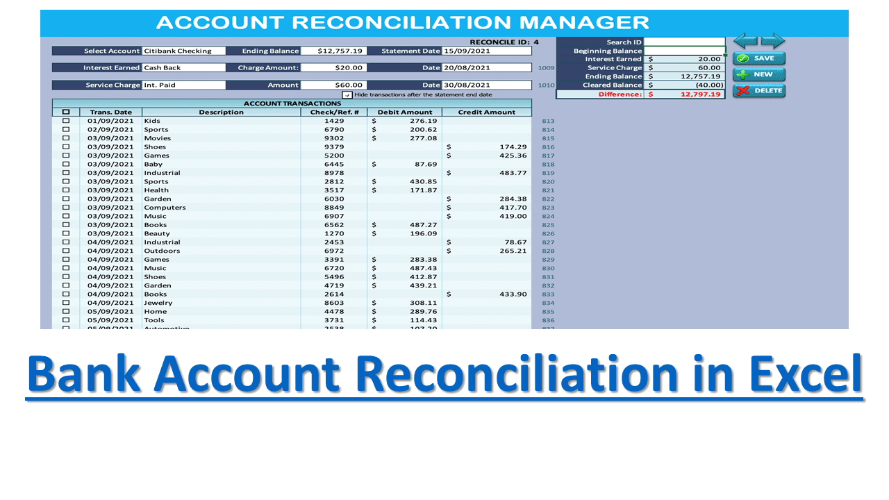 Bank Reconciliations | XLDB Spreadsheet Solutions