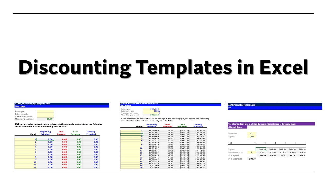Discounting Template - XLDB Spreadsheet Solutions