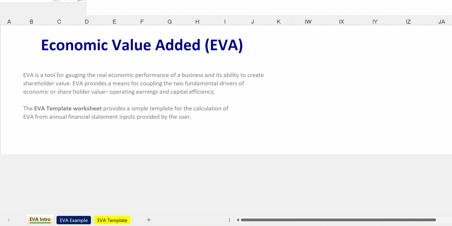 Economic Value (EVA) Advisor - XLDB Spreadsheet Solutions
