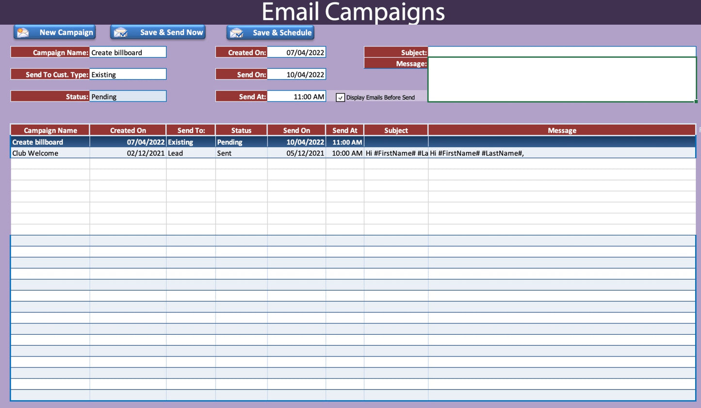 Email Marketing Suite - XLDB Spreadsheet Solutions