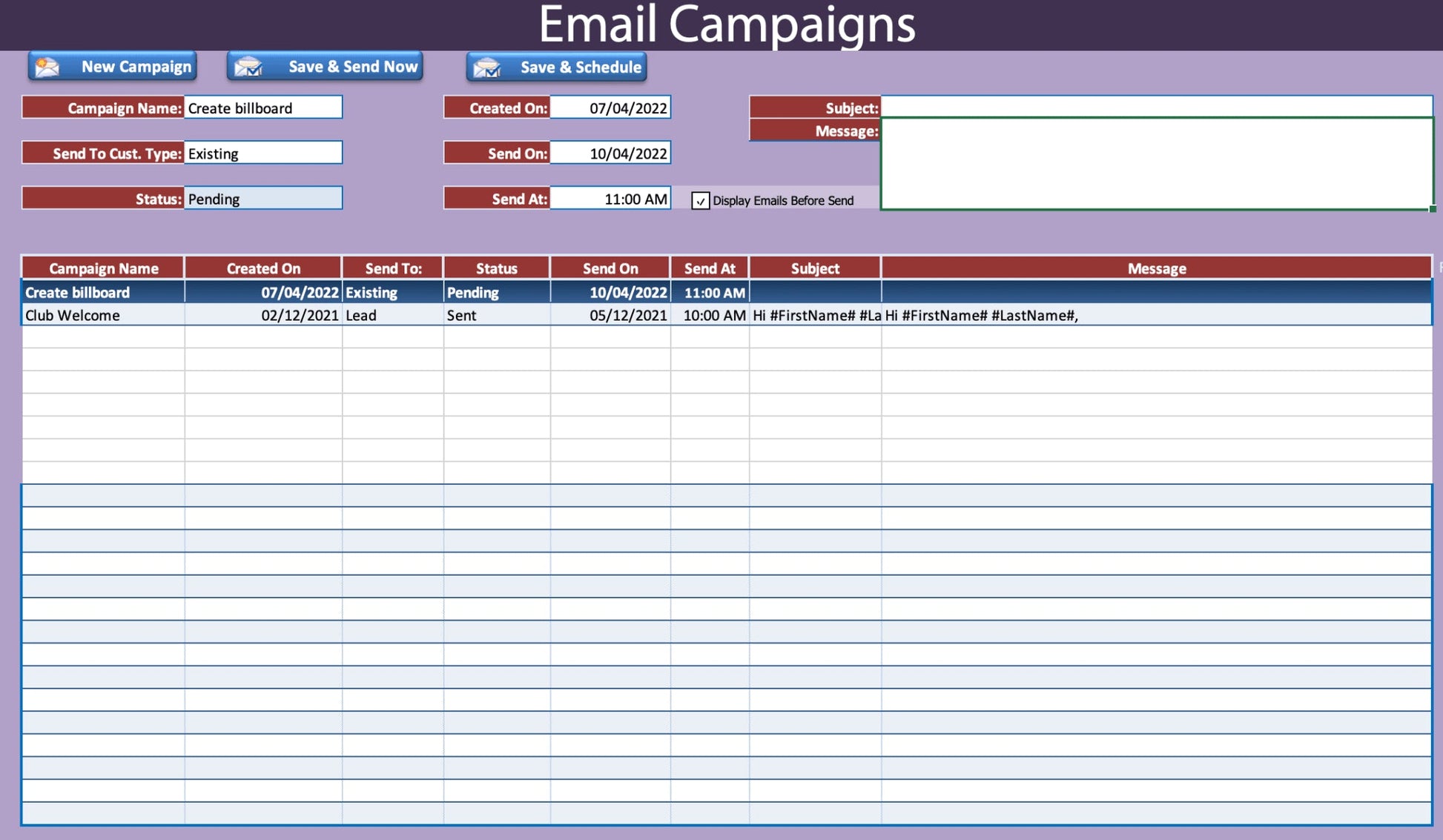 Email Marketing Suite | XLDB Spreadsheet Solutions