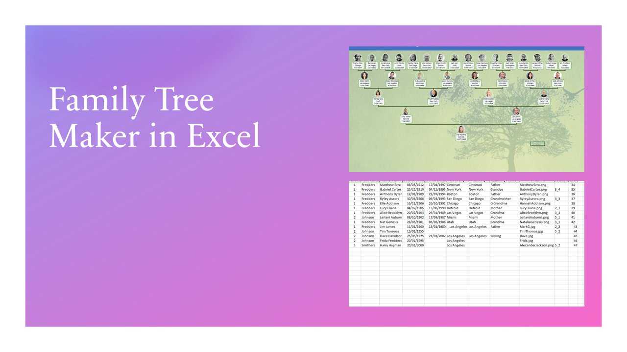 Family Tree Creator - XLDB Spreadsheet Solutions