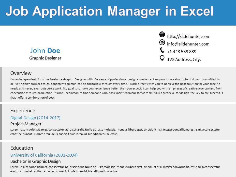 Job Application Manager - XLDB Spreadsheet Solutions