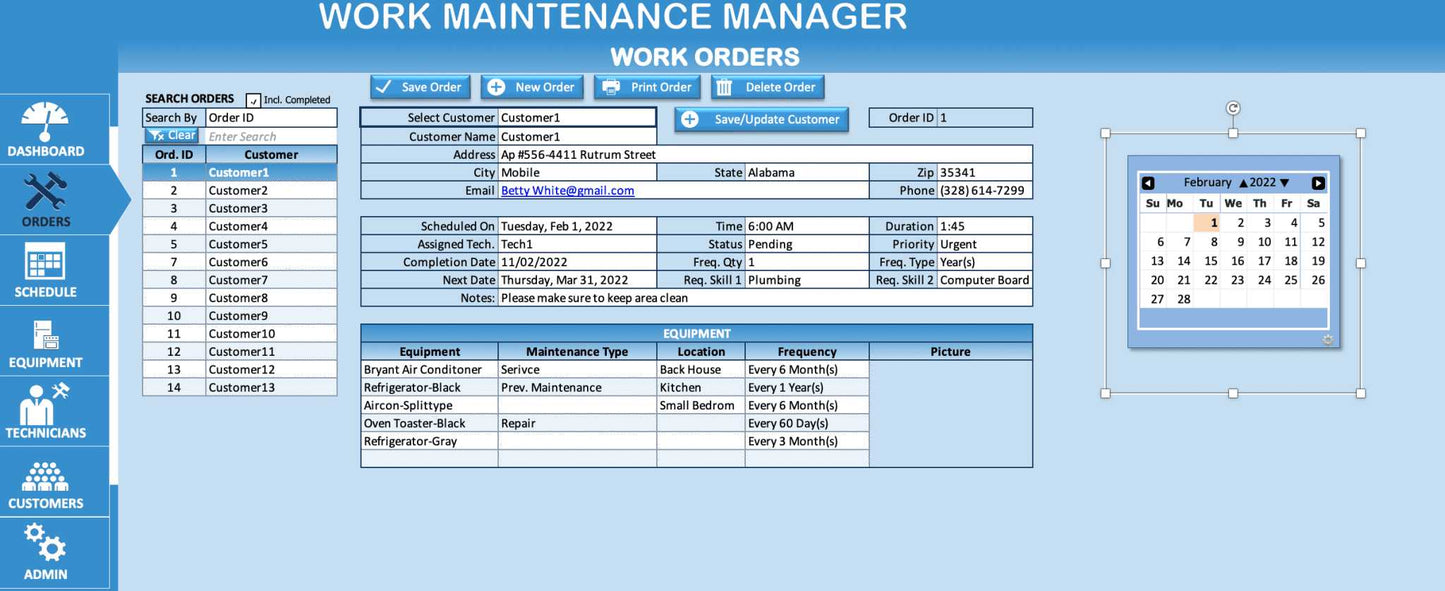 Maintenance and Facilities Management - XLDB Spreadsheet Solutions