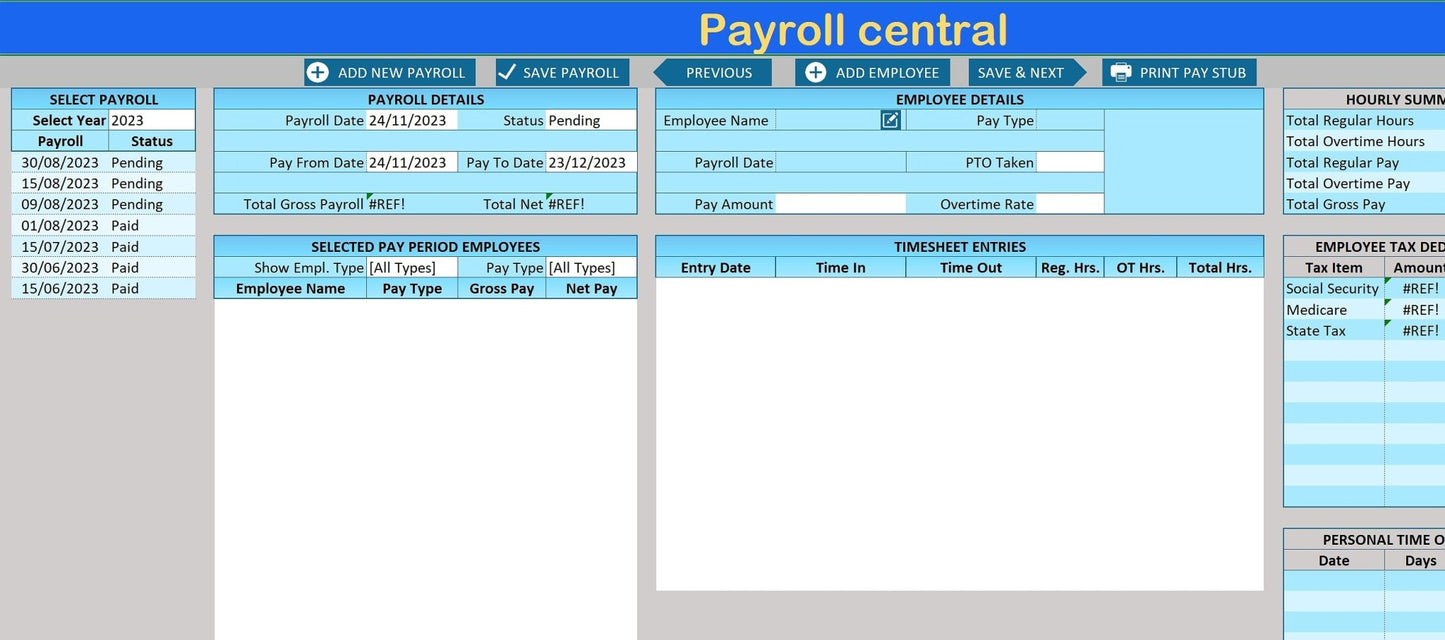 Payroll Manager | XLDB Spreadsheet Solutions