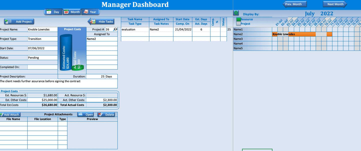 Project Management Suite | XLDB Spreadsheet Solutions