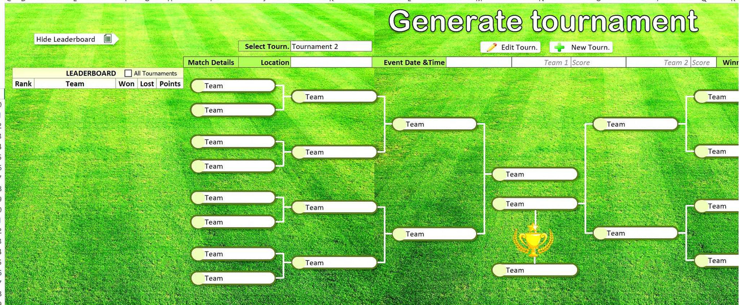 Sports Tournament Generator | XLDB Spreadsheet Solutions